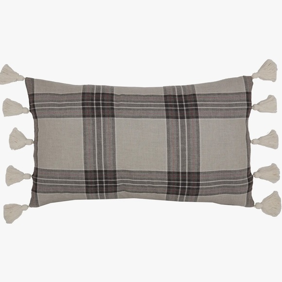 Plaid Farmhouse Linen Throw Pillow Cover - Picture 2 of 4